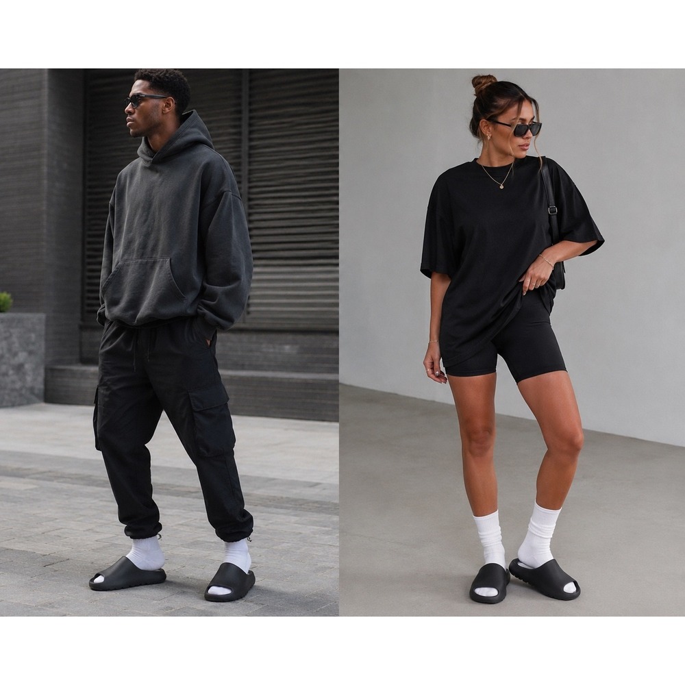 YZY YS-01 Slides in Black — Men's Size 9/Women's Size 10